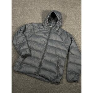 Under Armour Storm Down Jacket Men's Large Gray Full Zip Hooded Puffer Nylon